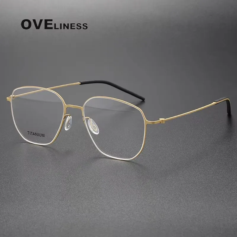 

Оправа для очков из чистого титана, квадратная, для мужчин и женщин, 2026, металлическая, безвинтовая