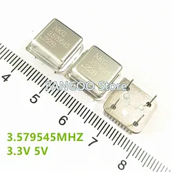 5pcs 3.579M 3.579545M 3.579MHZ 3.579545MHZ  Half Size 3.3v 5v CRYSTAL CLOCK OSCILLATOR OSC DIP-4