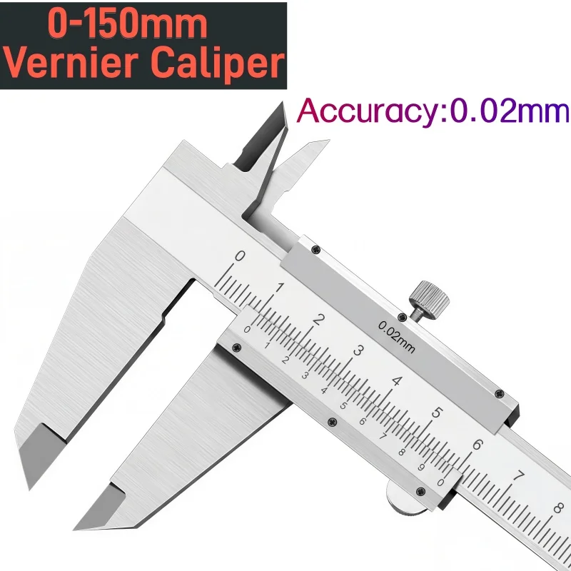 1PCS Carbon Steel Metal Vernier Caliper 0-150/200/300mm Locking Screw Vernier Caliper by BeBosLook Measuring Tool Depth Ruler