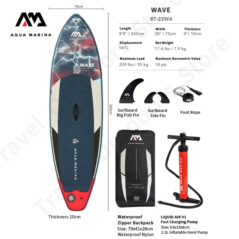 AQUA MARINA NEW 2023 WAVE SUP Surfboard Stand Up Inflation