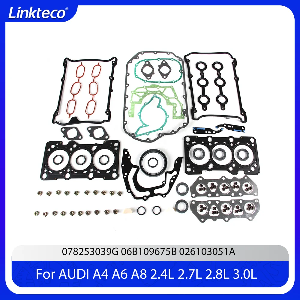 Engine Full Gaskets Set Fit 2.4 2.7 2.8 3.0 L V6 AGA ALF AML APS ARJ AJG AMM APZ For Audi A4 A6 A8 S4 Volkswagen Passat 95-08