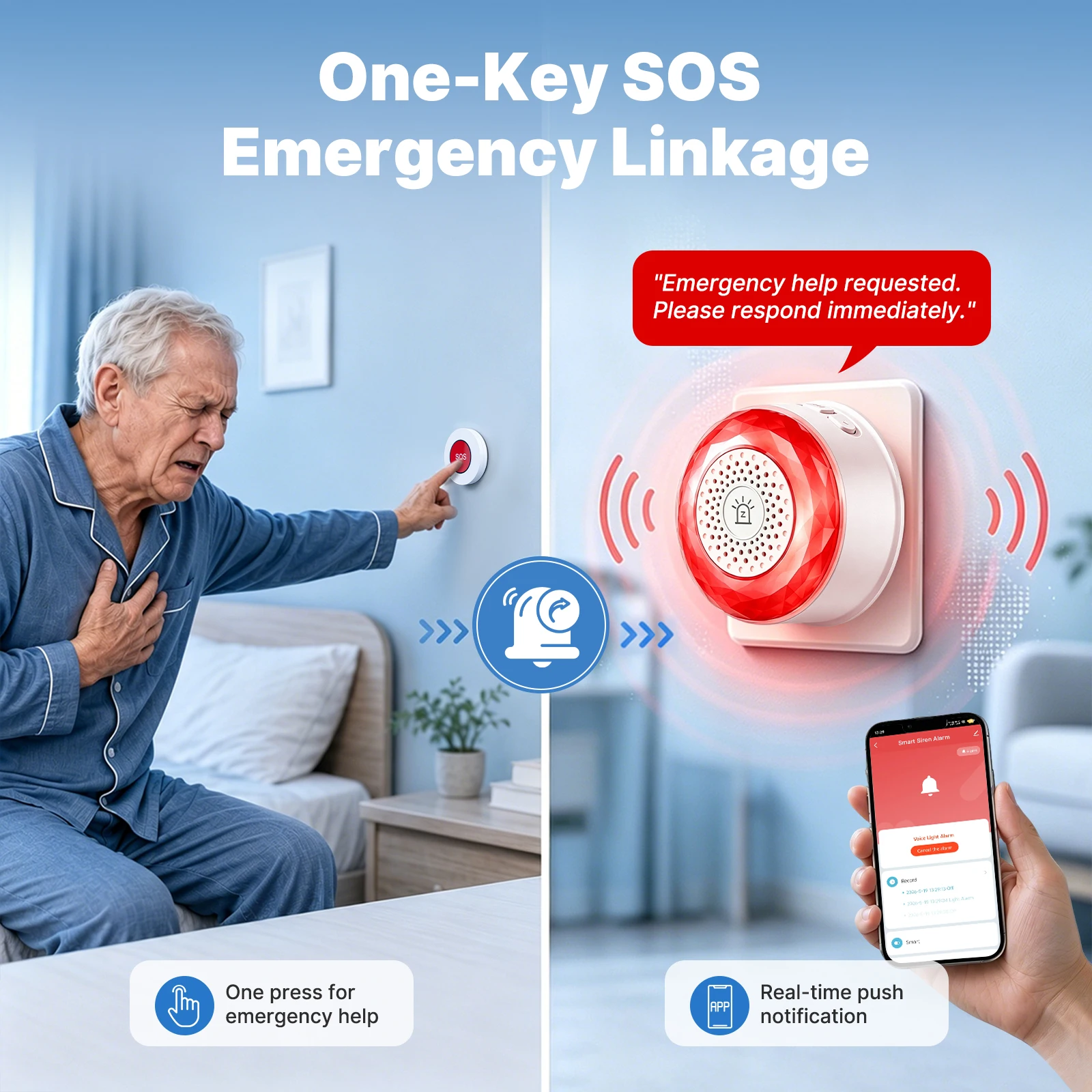 MOES Tuya Zigbee Plug-in Smart-Sirene Alarm RGB-Atemlicht Sprachwarnungen Hohe Lautstärke Kompatibel mit Alexa Google Home Sicherheit – Detail 10