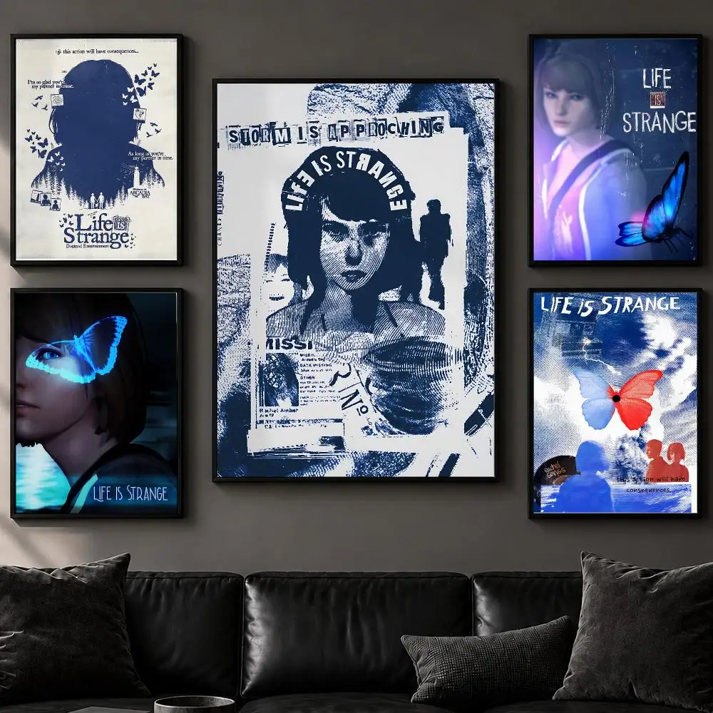 Game L-Life Is StrangeS Poster Art  Self-Adhesive No Glue Residue Wall Decor for Bedroom Living Room