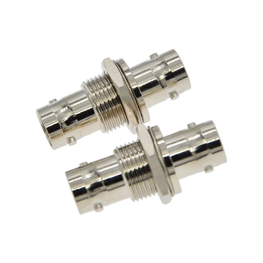 100pcs/lot Dual BNC Jack Socket Screw Panel Mount BNC Female to BNC Female Panel Chassis Adapter RF Coaxial Connector For Radio