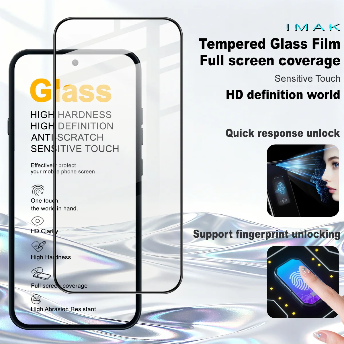 

IMAK Pro+ Tempered Glass for Nothing Phone 4a 5G Screen Protector Film Support Fingerprint