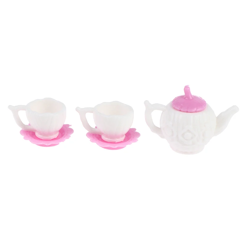 1:12 vaisselle théière tasses à café soucoupe plateau assiette service à thé Pot cuisine décor maison de poupée Miniature cadeau de noël poupée accessoires