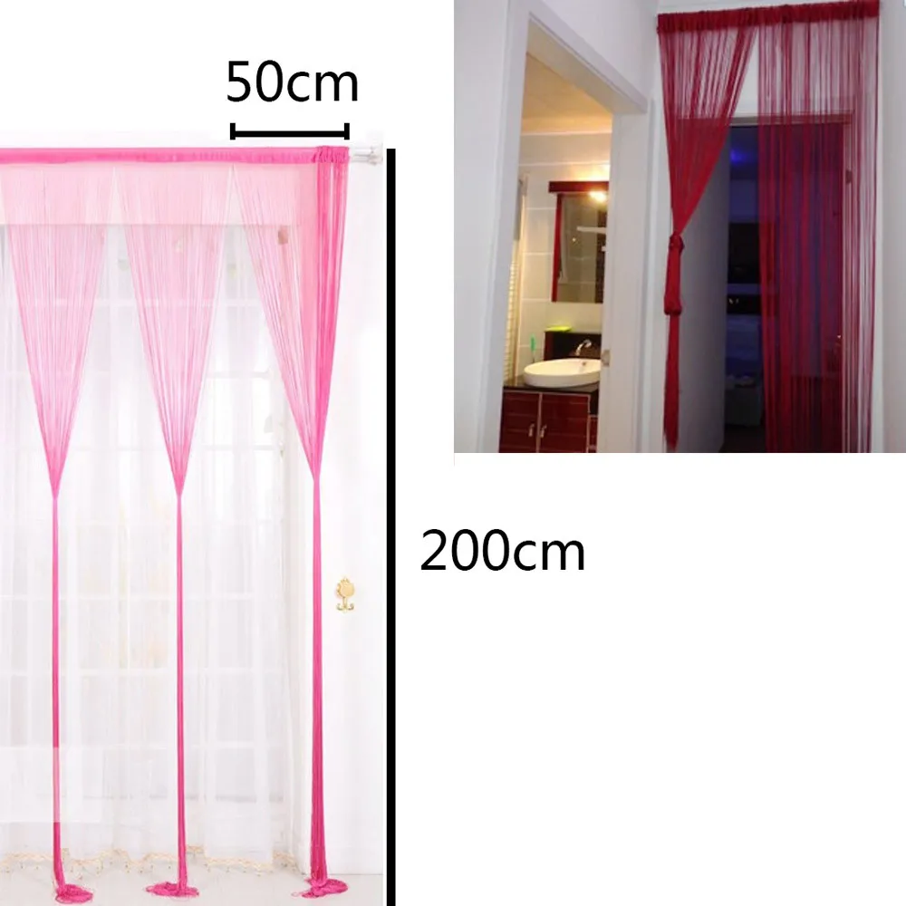 String Curtains  50x200cm Patio Net Fringe for Door Fly Screen Windows Divider Cut To Size