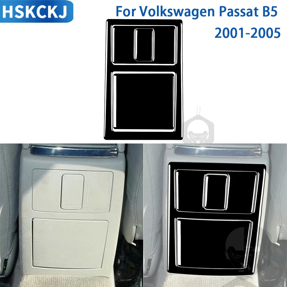 For Volkswagen Passat B5 2001-2005 Accessories Gloss Black Plastic Car Interior Rear Control Panel Trim Sticker