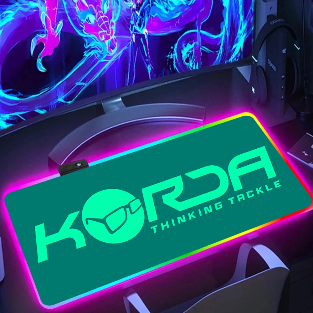 KORDA RGB Pc Gamer Keyboard Mouse Pad Mousepad LED Glowing Mouse Mats Rubber Gaming Computer Mausepad