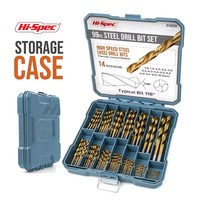 Hi-Spec 99/130pcs Titanium Coated Drill Bits Set HSS Mini Extractor Combo Kit Drill Cutter Drilling Kit For Metal Drilling Tools