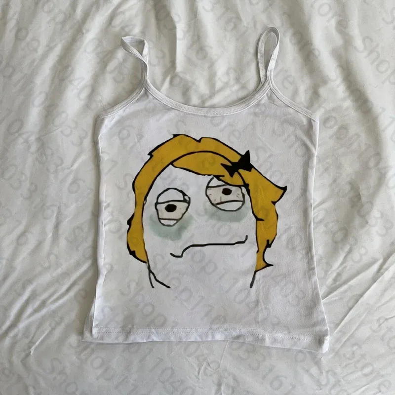 

Gothic Punk Print Tank Top Women Graphic Sleeveless Vest Clothes Dark T Shirt Casual Y2k Girl Baby Tee Emo Girls 2000s Y2k Tops