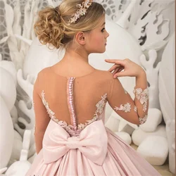 Appliqué Simple Fluffy Flower Girls Dresses Birthday For Wedding First Communion Party Prom Princess Gown Pageant Dresses