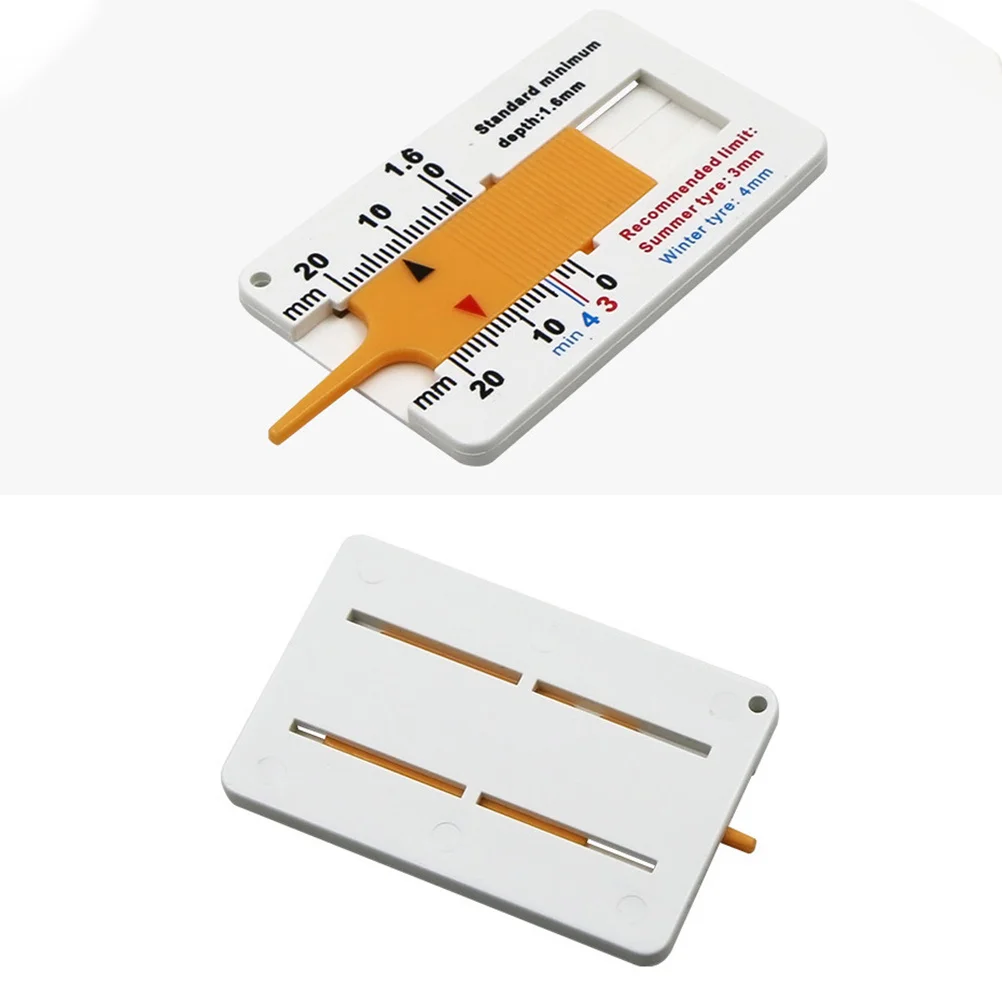 

4Pcs Portable Tyre Tread Meter 0-20mm Yellow Blue Metal Detect Probe Durable Calibration Clear Tyre Tread Meter