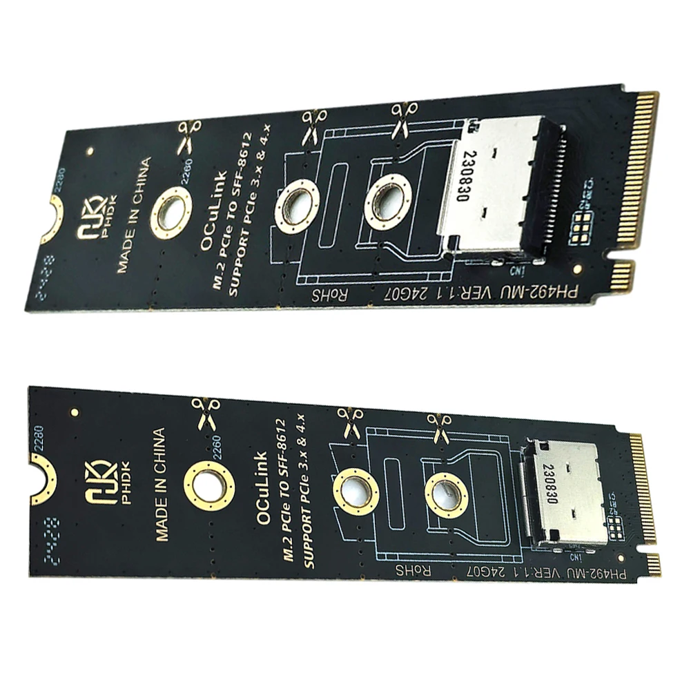

M.2 NVME PCIe4.0 SSD To SFF-8612 Adapter NVME U.2 SSD PCI-E NGFF Riser Card PCI-E M.2 M-Key Host To SFF-8612 SFF-8611 Adapter