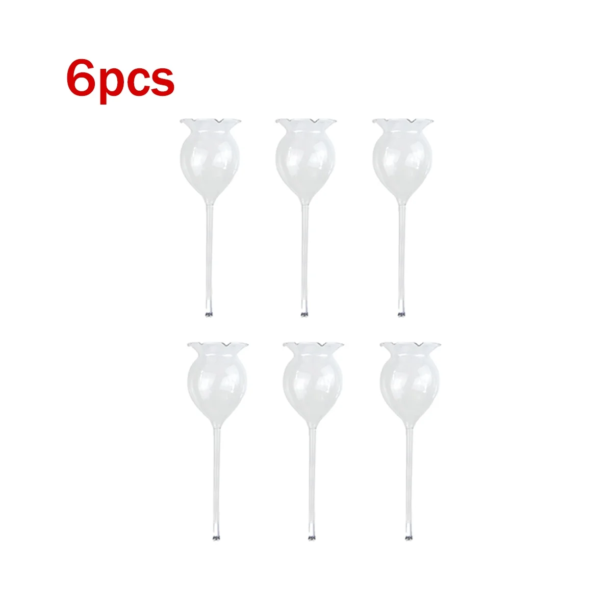 6Pcs Plant Waterer Self Watering Globe Self Watering Hand Blown Clear Glass Plant Water Bulb for Indoor&Outdoor Watering