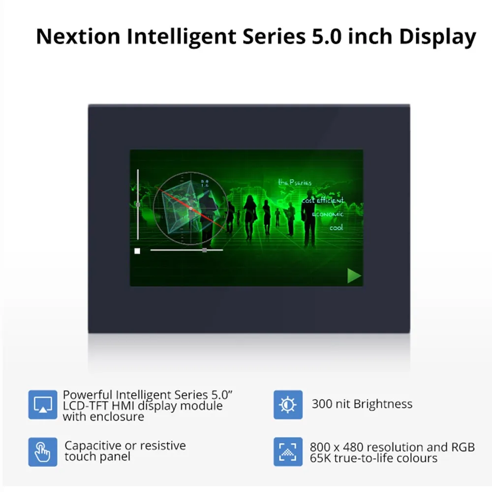 NEXTION NX8048P050-011C-Y /011R-Y 5Inch LCD-TFT HMI Capacitive Touch Display Module Intelligent Series TTL Screen With Enclosure