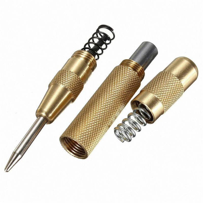Automatic Center Pin Punch Spring Marking Holes Tool Wood Press Dent Marker Woodworking Tools For Center Punch Drill Bit