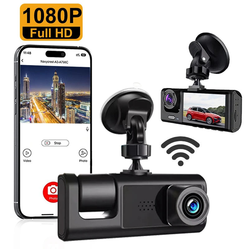 Car DVR WiFi Full HD 1080P Dash Cam Rear View Drive Video Recorder Black Box Night Vision Auto Camera Dashcam Parking Monitor