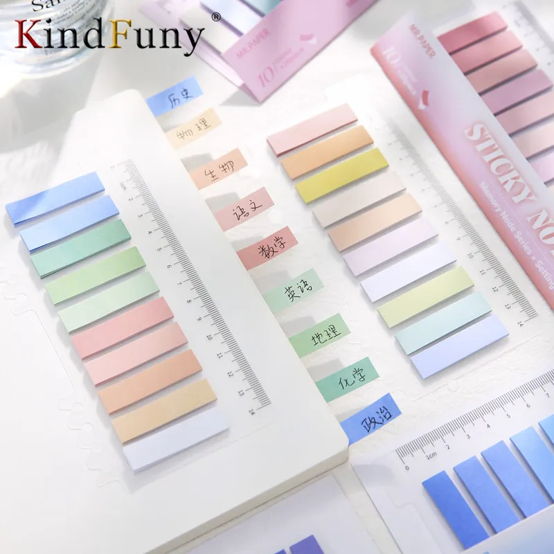 

KindFuny 200 Sheets Gradient Paper Index Memo Pad Sticky Notes Paper Sticker Notepad Bookmark School Supplies Kawaii Stationery