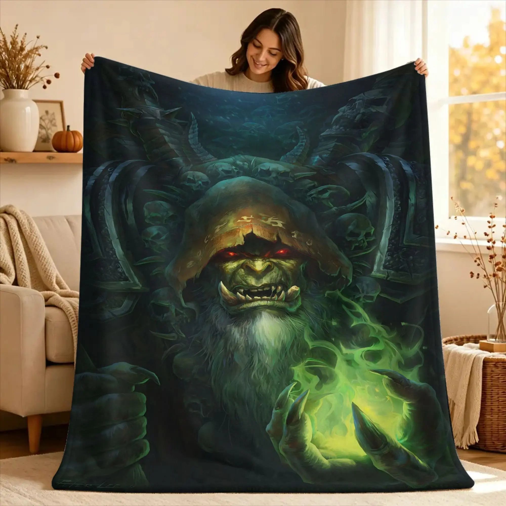 World of Warcraft Game Blanket  Warm Funny Plush Throw Blanket For Child Home Decor Flannel Bedspread Bed Cover