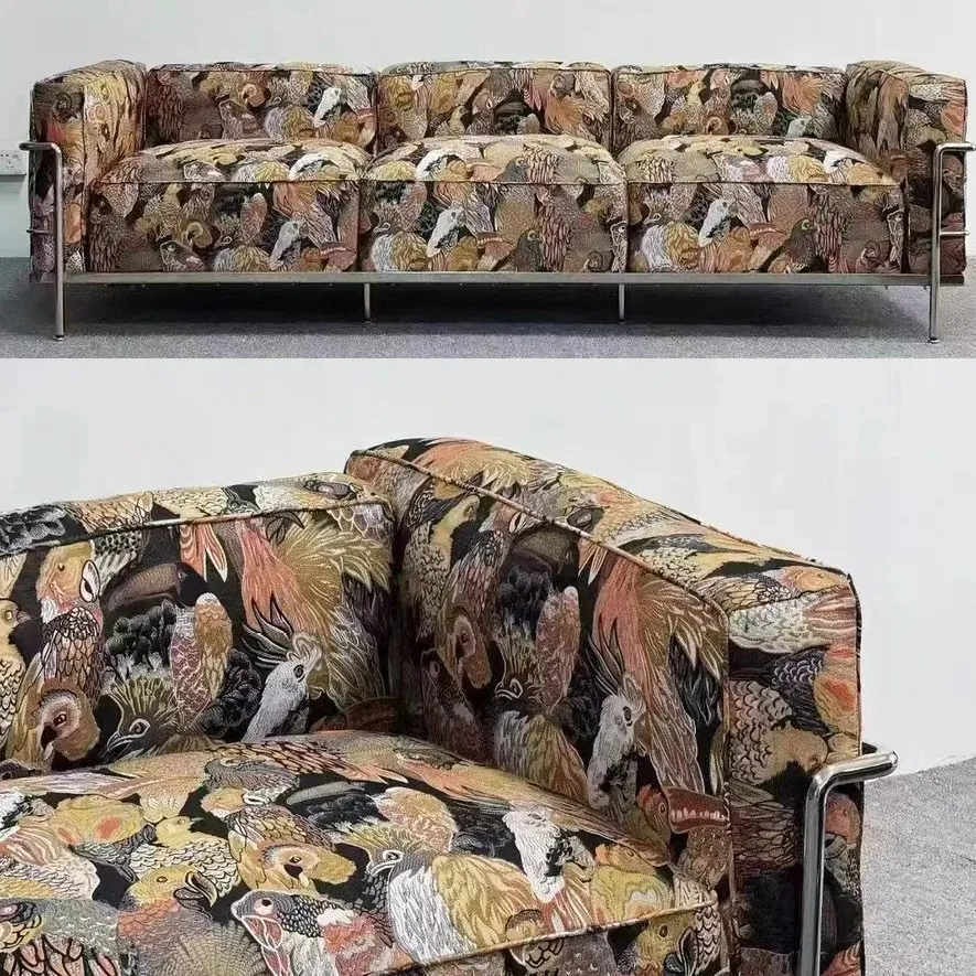 Divano da soggiorno moderno e semplice in tessuto, divano antico pigro in fila diritta