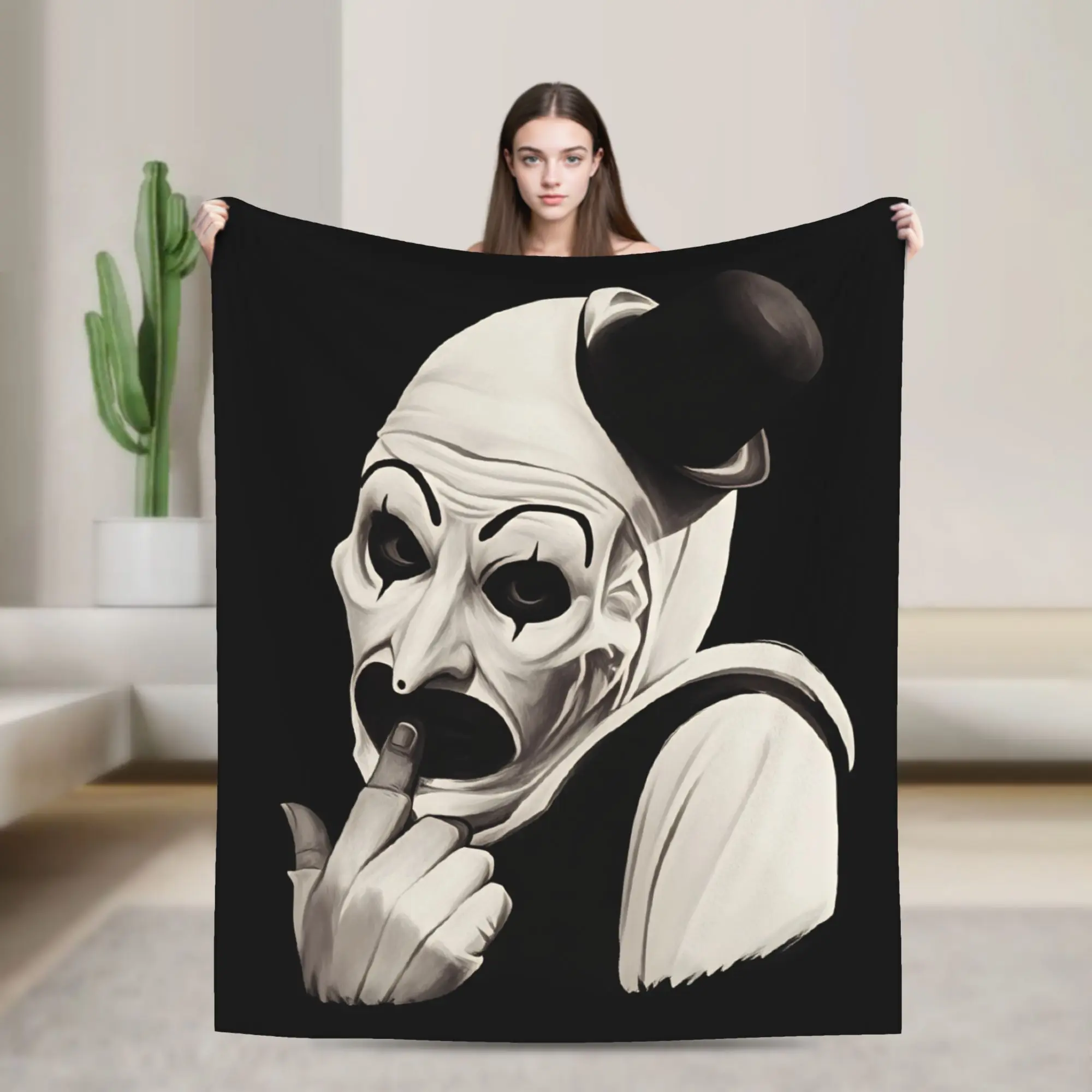 Terrifier 4 Halloween Plush Blanket Child Horron Flannel Throw Blanket For Home Decor Super Soft Quality Bedspread Birthday Gift