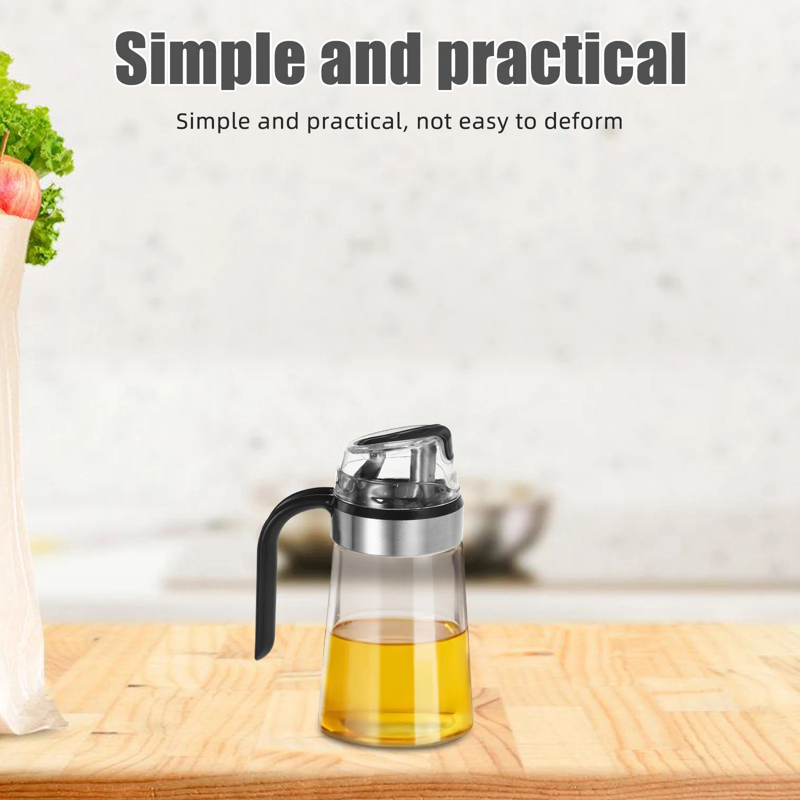 

Stainless Steel Auto Flip Lid For Bottles Leak-Resistant Drip-Free Design Oil Dispenser Easy Pour Kitchen Accessory Bottle Cover