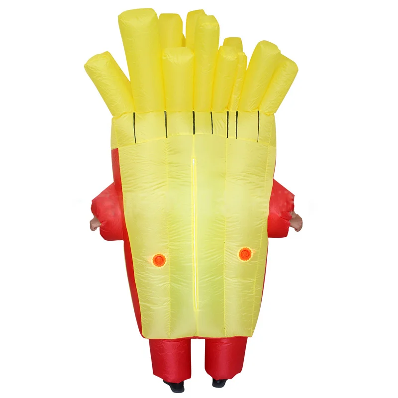 Funny Inflatable Costume Halloween Cosplay Party Hamburger French Fries Coffee Fancy Dress Suit For Adult Blow Up Perform Props