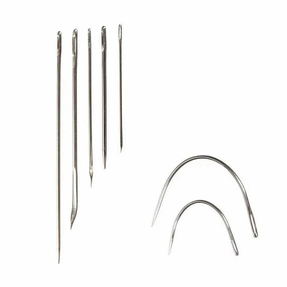 7pcs Repair Sewing Needles Curved Straight Set Upholstery for Carpets Canvas Leather Needle Making Bags Repairing Sofas Tools