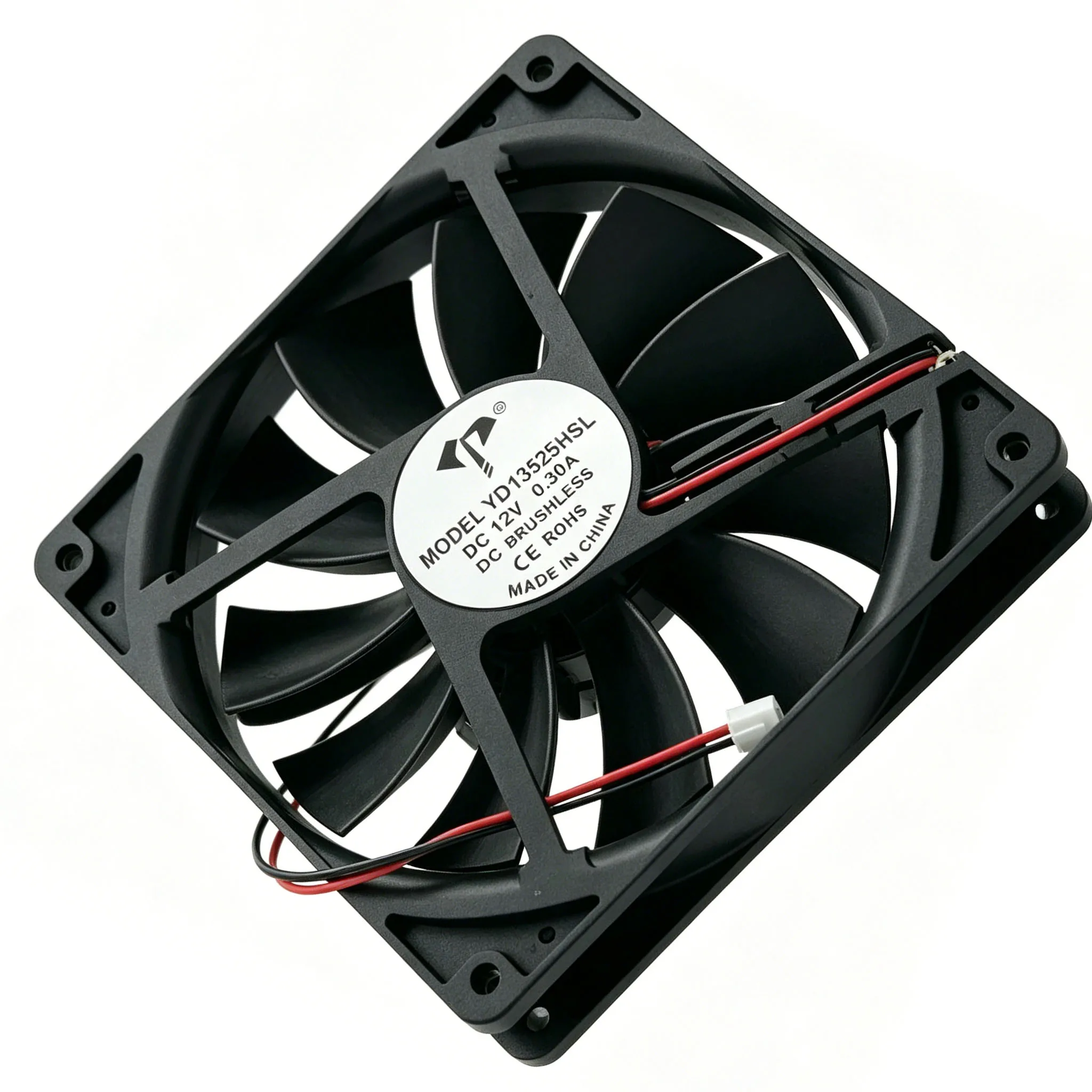 

13.5 cm fan YD13525HSL 135 × 135 × 25mm 12V 0.30A 13525 2-Wire dc Cooling Fan