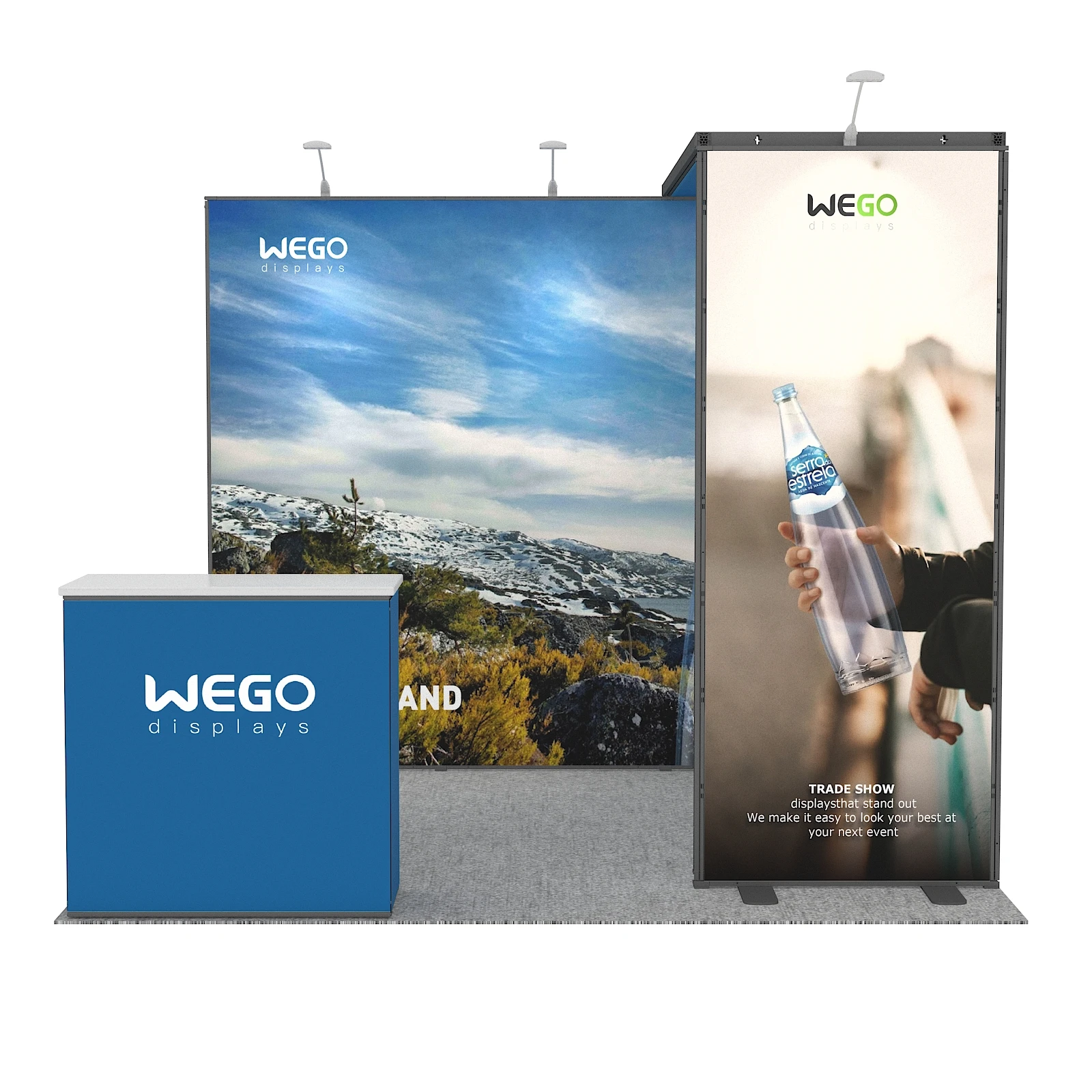 Support de cabine d'exposition commerciale en aluminium 3x3, installation facile, cabine d'exposition Portable 10x10 bon marché