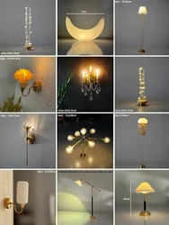 Dollhouse Mini pendant lights Accessories Mini Floor lamp Crystal lamp holder miniature wall lamp miniature bedroom accessories