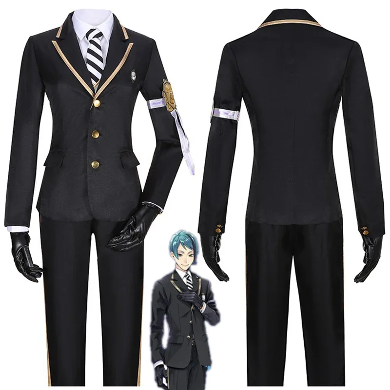 Anime Twisted-Wonderland Jade Leech Cosplay Costume Adult Unisex College School Uniform Suit Halloween Party Outfit