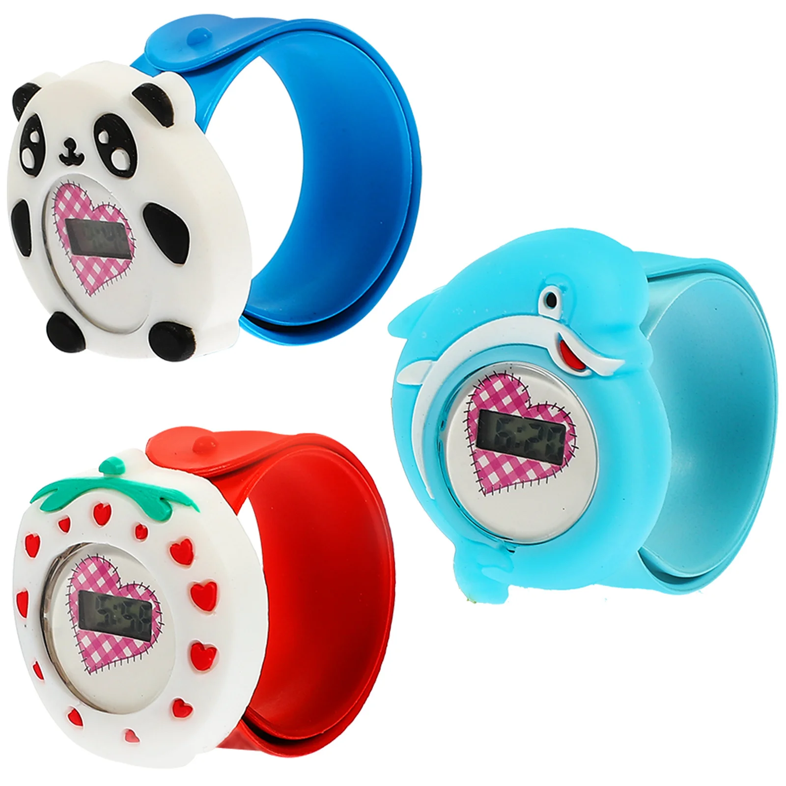 3 قطعة ساعة سيليكون كارتون معصمه الأرقام العربية الوقت التعلم باتينغ ساعة للطلاب جميلة مقاوم للماء #3