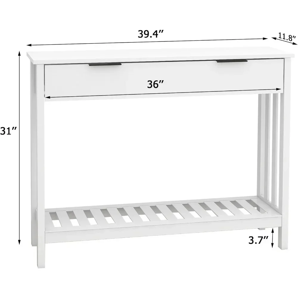 Narrow Console Table with Storage Modern Wood Entryway Table with Drawer Hallway Table Sofa Tables for Living Room