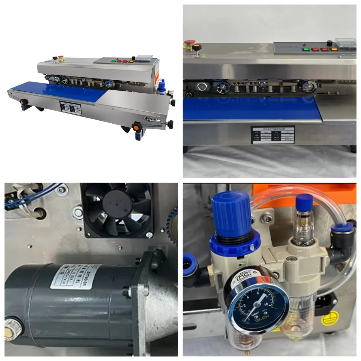 

STLSemi-Automatic Nitrogen Gas Flushing Vacuum Continuous Band Sealer Plastic Bag Heat Sealing Machine With Ink Printing