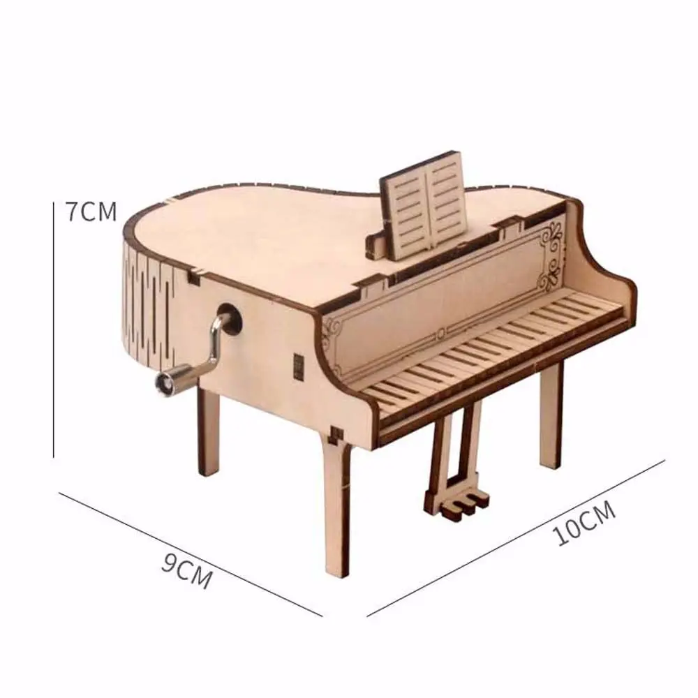 فريد البيانو نموذج الحلي مجموعات اللعب هزة اليد صندوق تشغيل الموسيقى البيانو صندوق تشغيل الموسيقى نموذج أطقم تجميع لعبة ثلاثية الأبعاد لغز خشبي