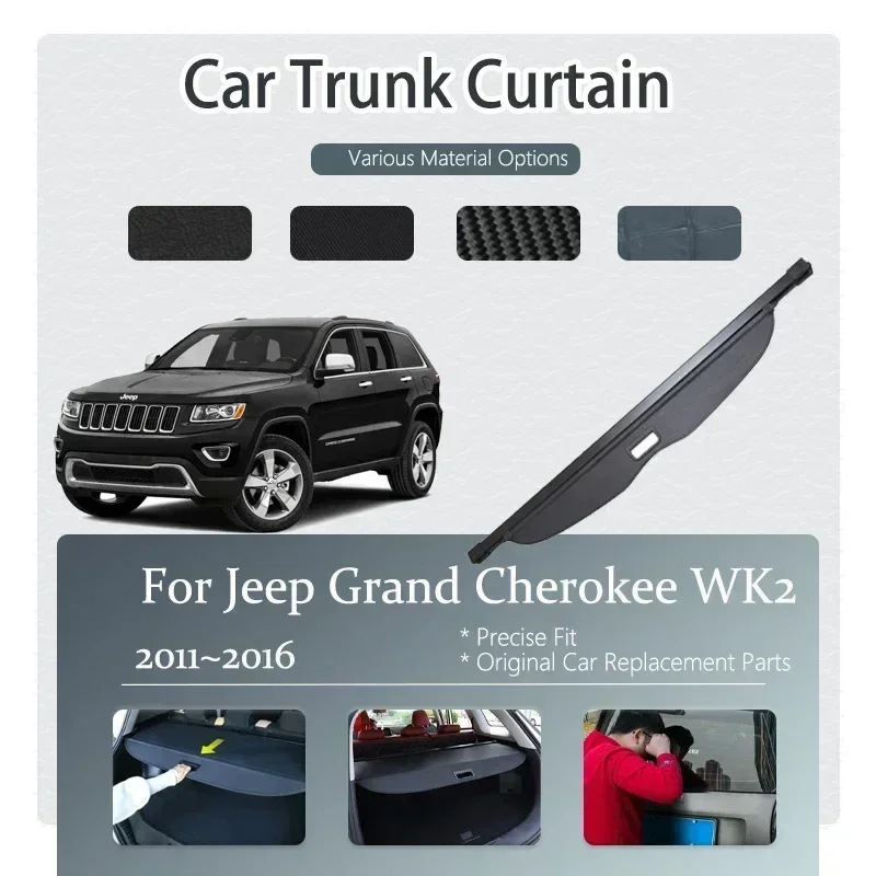 

For Jeep Grand Cherokee WK2 2011~2016 Car Trunk Curtain Cover Retractable Storage Trunk Rack Partition Shelter Auto Accessories