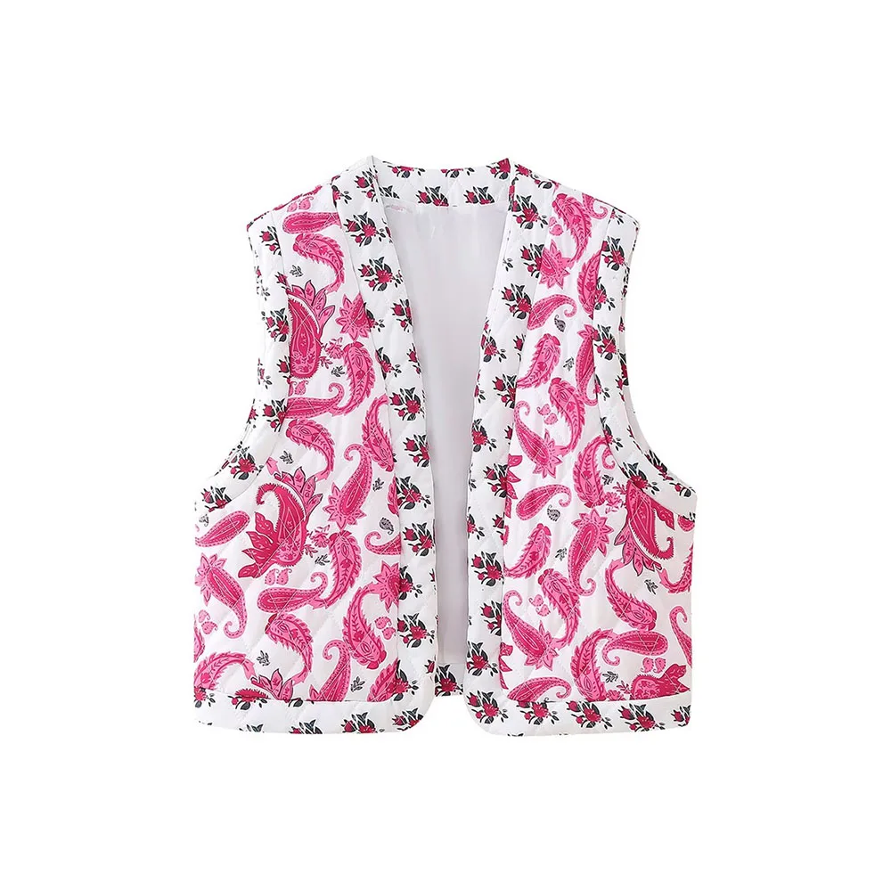 

Осенне-зимняя новая женская одежда в стиле ретро, уличный этнический стиль, свободный хлопковый лоскутный жилет с принтом