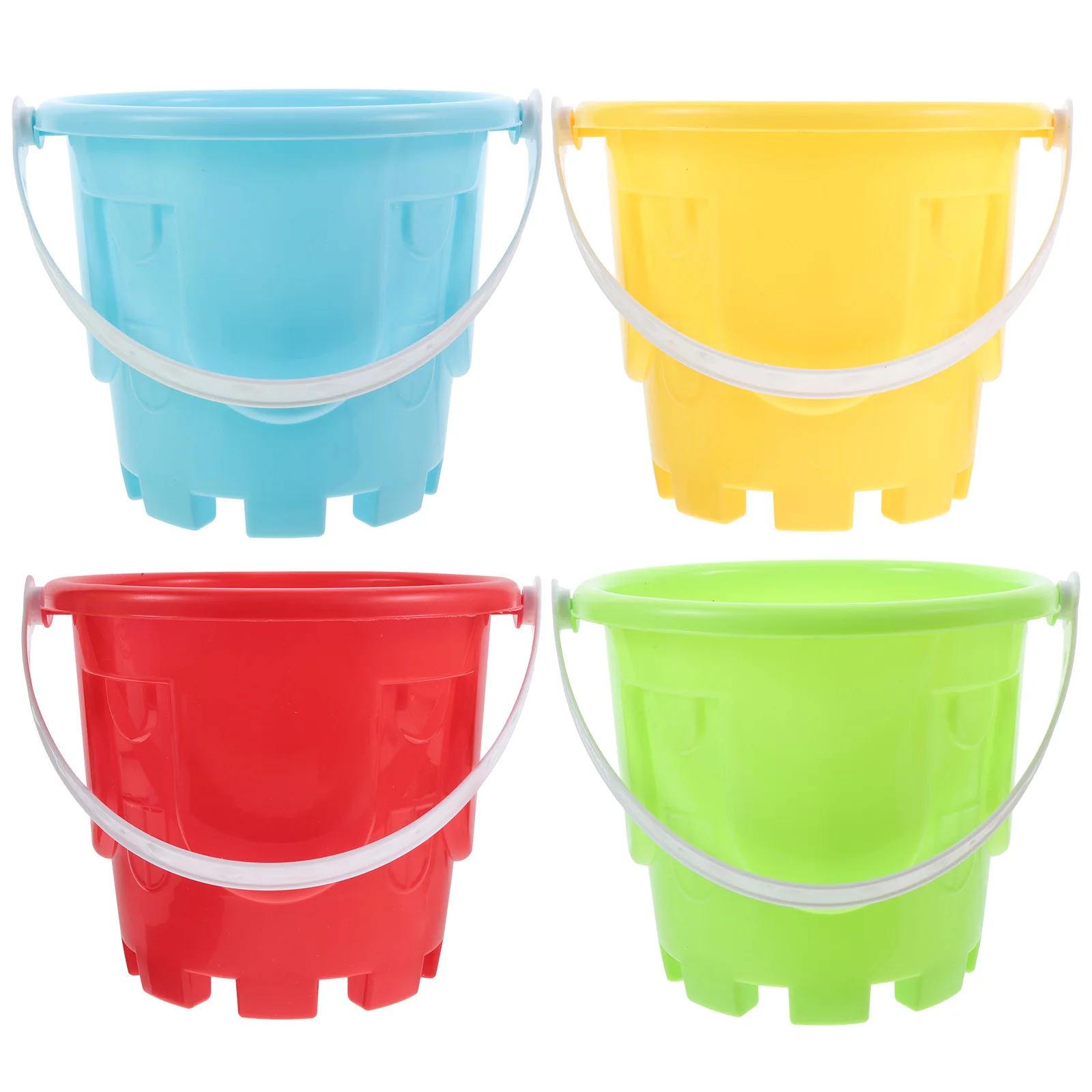 

4pcs Children Beach Sandbox Toys Plastic Castle Bucket Sand Toy Educational Beach Game Toys (Random Color)