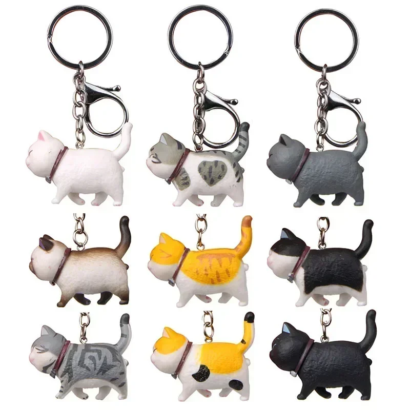 Cartoon Bow Cute Cat Keychain Bag Car Pendant Accessories Gift Creative Handmade Decoration