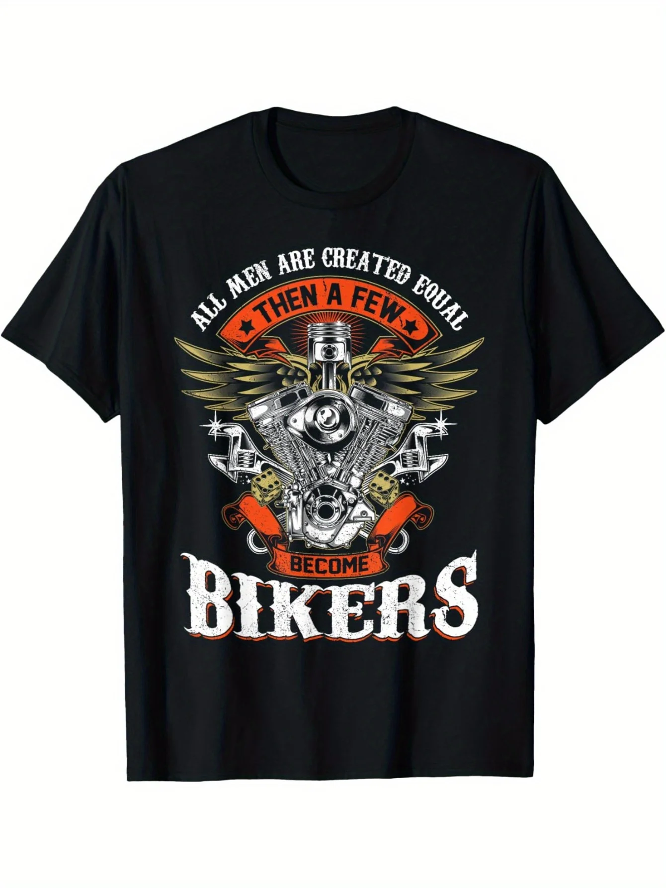 

Sense of design — мужская хлопковая футболка премиум-класса с мотоциклетной графикой и байкерским слоганом — черный повседневный топ с круглым вырезом, дышащий