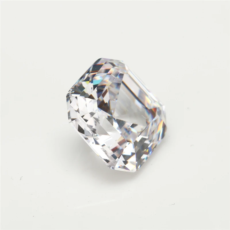 Cubic Zirconia taglia 3 x3 ~ 12x12mm forma quadrata Asscher Cut White 5A gemme sintetiche in pietra sciolta Cubic Zirconia per gioielli