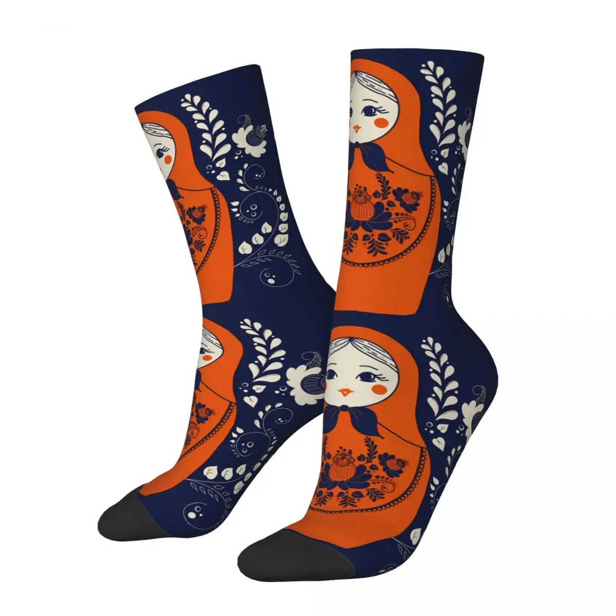 Russian Nesting Doll Art Sock Printed Man Polyester