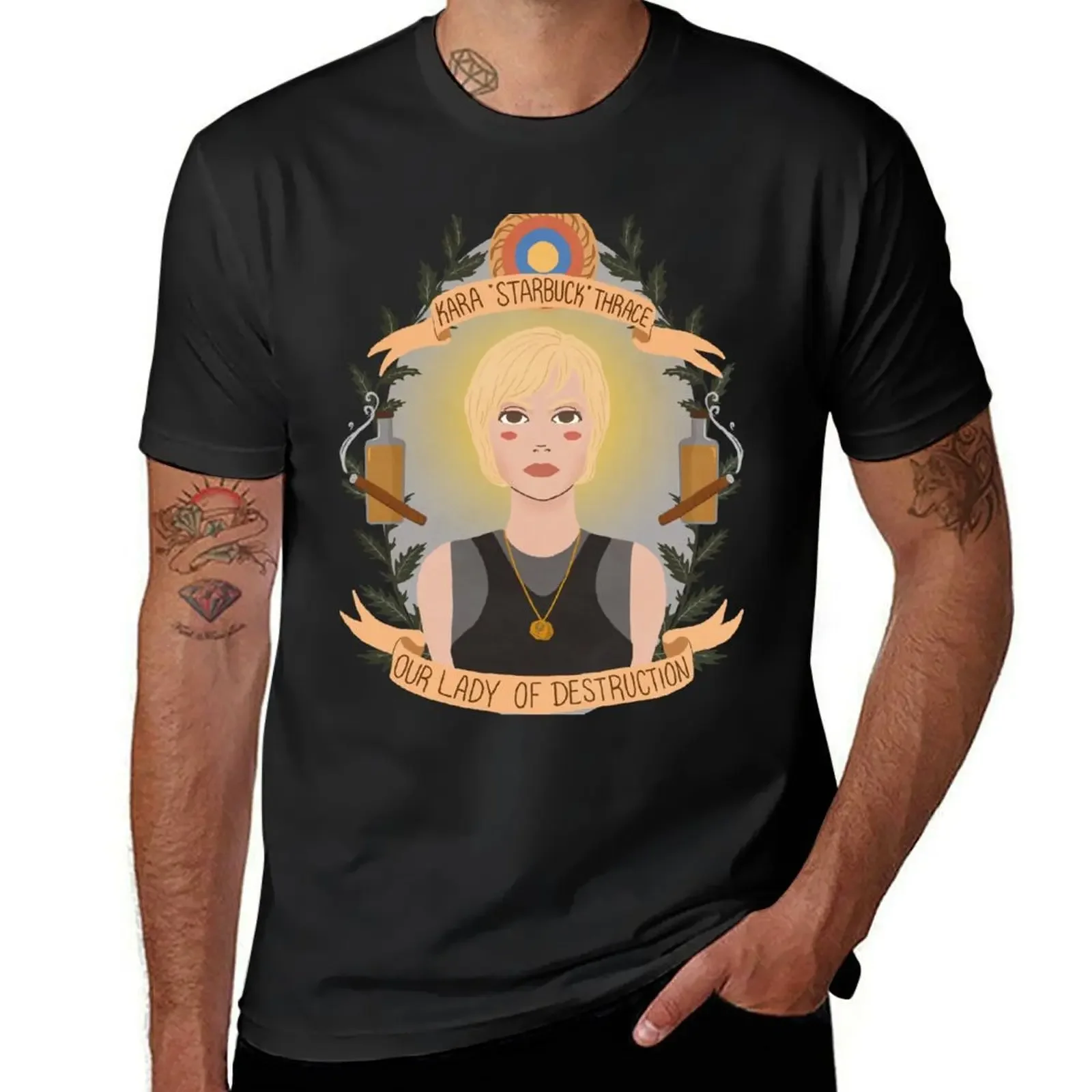 Kara Thrace T-Shirt graphic tee shirt plus sizes anime clothes tshirts for men