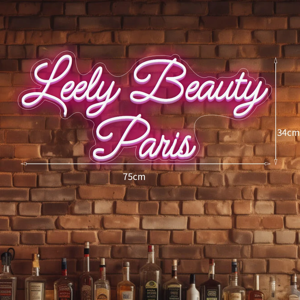 

Custom LED Neon Sign 75cm Leely Beauty Paris Neon Sign Room Party Decoration Neon Light for Wedding Party Gifts