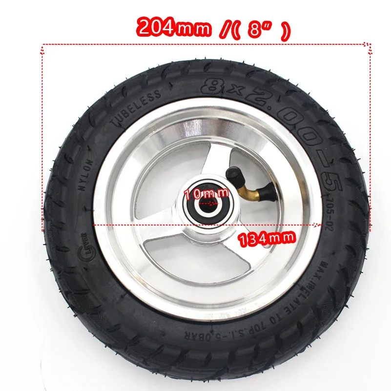 8X2.00-5 Wheel Hub for Pocket Bike MINI Electric Wheelchair Motor Tubeless Tyre