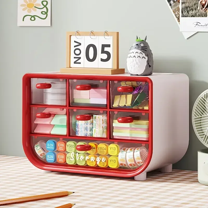 Multifunctional Stationery Organizer 9 Grids Pen Holder Transparent Storage Desk Large Capacity Office Accessories Box School