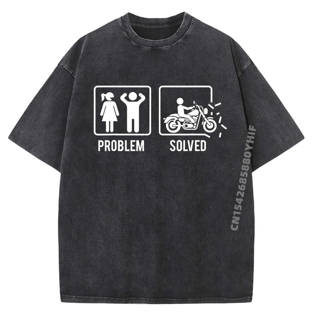 

Проблема решена пара мотоциклов байкер мотоциклистов графические футболки распродажа футболки с принтом мужская свободная стираная одежда