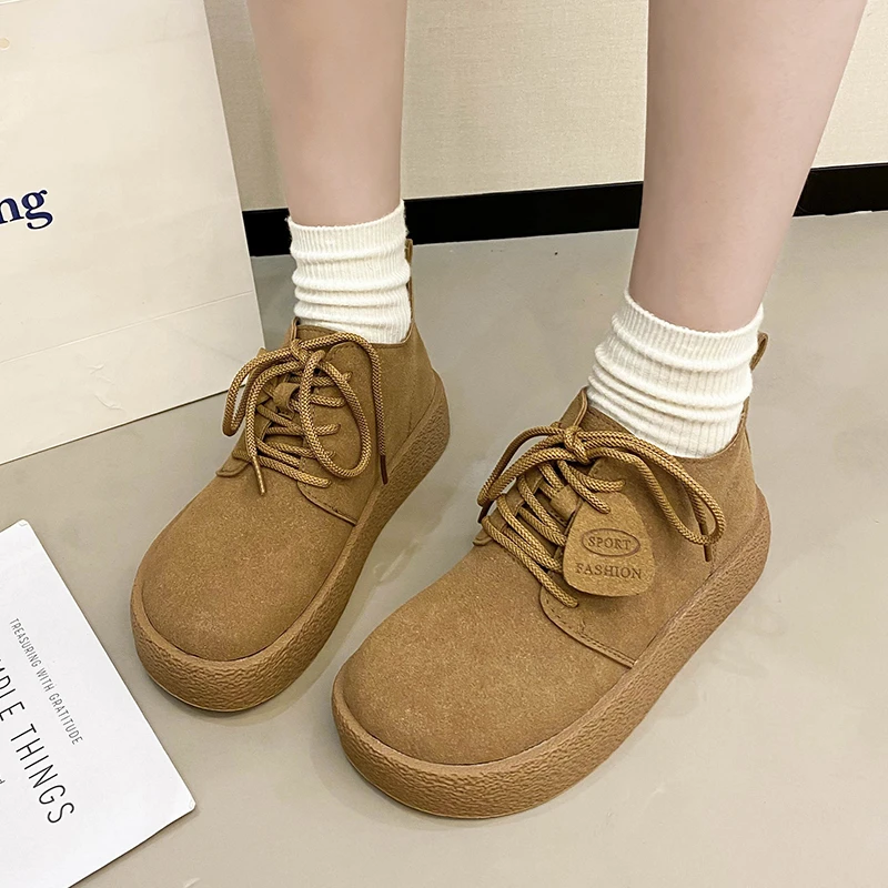 

2024 Fall/Winter Fashion Trend New Women's Comfortable, Soft and Versatile, Solid Color Lace-up Fashion Boots, Women's Shoes